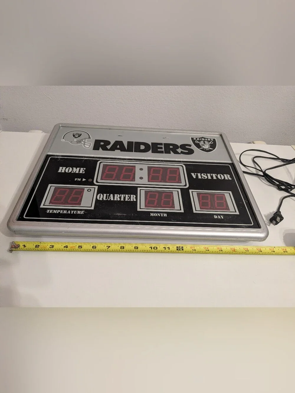 NFL RAIDERS Football Digital Scoreboard Display Clock (READ)